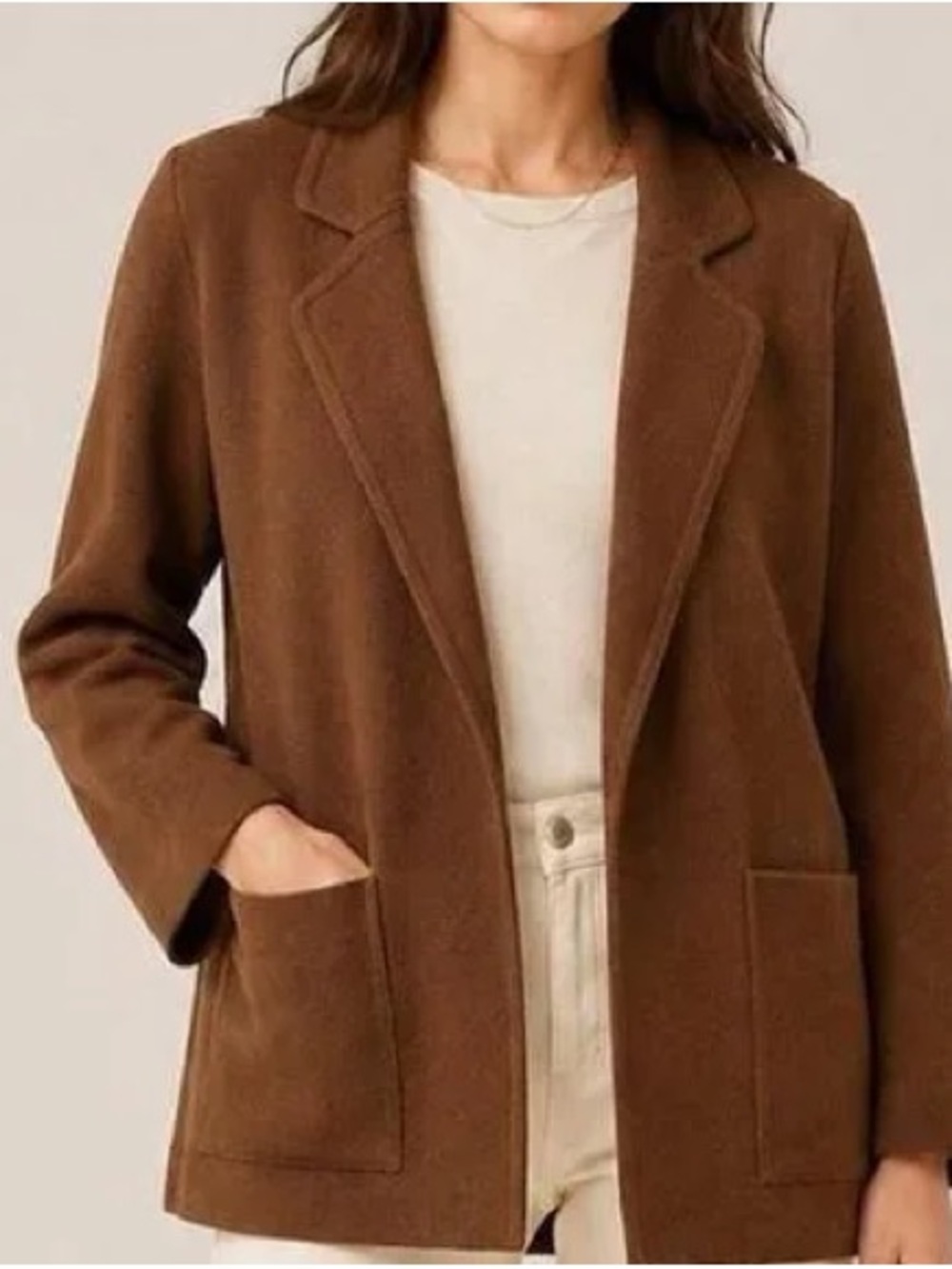 J. Crew Brown Wool-Blend Open Blazer - Picture 2 of 7